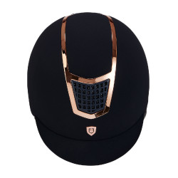 Eclipse-Helm aus einfarbigem Samt (3 Polsterungen) Equestro Marine / Roségold Marineblau