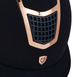 Eclipse-Helm aus einfarbigem Samt (3 Polsterungen) Equestro Marine / Roségold Marineblau