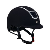 Eclipse-Helm aus einfarbigem Samt (3 Polsterungen) Equestro Marine / Silber Blau