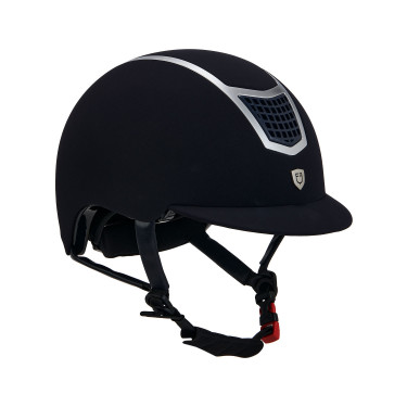 Eclipse-Helm aus einfarbigem Samt (3 Polsterungen) Equestro Marine / Silber Blau