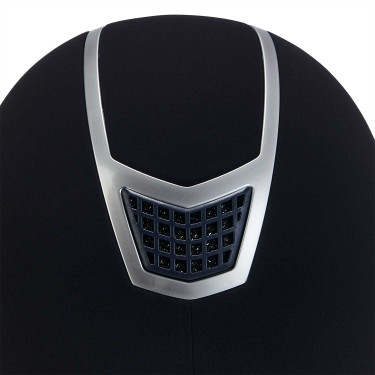 Eclipse-Helm aus einfarbigem Samt (3 Polsterungen) Equestro Marine / Silber Blau