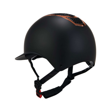 Eclipse-Helm mit Strass und breitem Visier (3 Polsterungen) Equestro Schwarz / Roségold