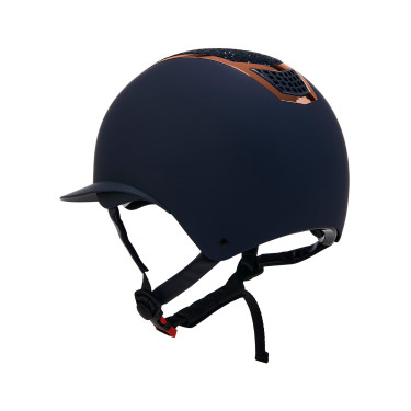 Eclipse-Helm mit Strass und breitem Visier (3 Polsterungen) Equestro Marine / Roségold Marineblau