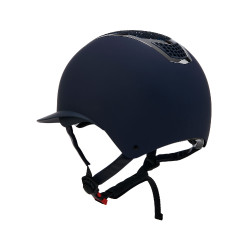 Eclipse-Helm mit Strass und breitem Visier (3 Polsterungen) Equestro Marine / Silber Blau