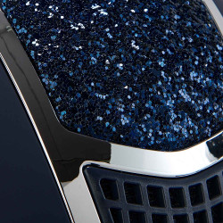 Eclipse-Helm mit Strass und breitem Visier (3 Polsterungen) Equestro Marine / Silber Blau