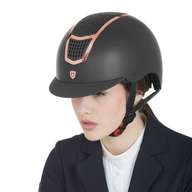 Eclipse-Helm mit Strass Equestro Schwarz / Roségold