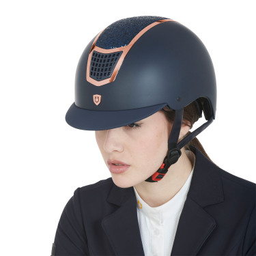 Eclipse-Helm mit Strass Equestro Marine / Roségold Marineblau