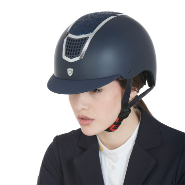 Eclipse-Helm mit Strass Equestro Marine / Silber Blau Eclipse-Helm mit Strass Equestro Marine / Silber Blau