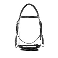 Ledertrense englisches Reithalfter Equestro Schwarz Ledertrense englisches Reithalfter Equestro Schwarz