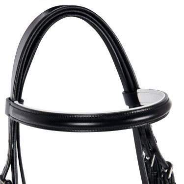 Glattes Leder-Dressurzaumzeug Dressage+ Equestro Schwarz Glattes Leder-Dressurzaumzeug Dressage+ Equestro Schwarz