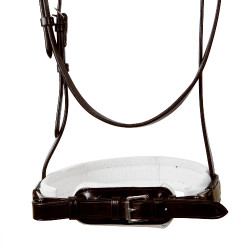 Glattes Leder-Dressurzaumzeug Dressage+ Equestro Dunkelbraun