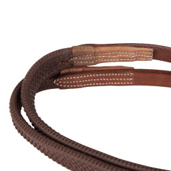 Trense mit mexikanischem Reithalfter und synthetischem Lammfell Equestro Cognac Braun