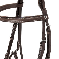 Trense mit mexikanischem Reithalfter und synthetischem Lammfell Equestro Dunkelbraun