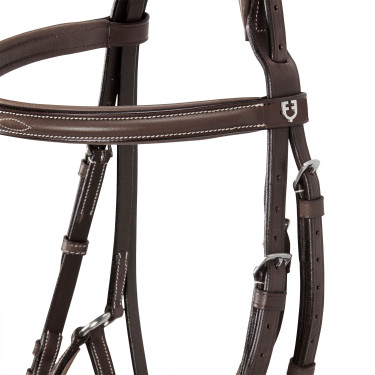 Trense mit mexikanischem Reithalfter und synthetischem Lammfell Equestro Dunkelbraun