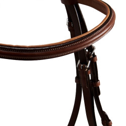 Englisches Lederzaumzeug mit kontrastierenden Nähten Stitched Equestro Englisches Lederzaumzeug mit kontrastierenden Nähten Stitched Equestro