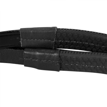 Englisches Lederzaumzeug mit Gummizügeln Genesis Equestro Schwarz