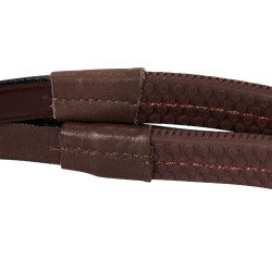 Englisches Lederzaumzeug mit Gummizügeln Genesis Equestro Dunkelbraun