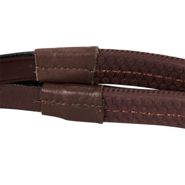 Englisches Lederzaumzeug mit Gummizügeln Genesis Equestro Dunkelbraun