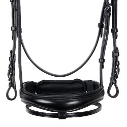 Englisches Lederzaumzeug mit Pailletten ohne Zügel Equestro Schwarz