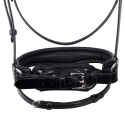 Englisches Lederzaumzeug mit Pailletten ohne Zügel Equestro Schwarz