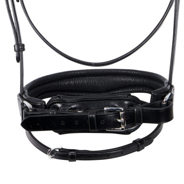 Englisches Lederzaumzeug mit Pailletten ohne Zügel Equestro Schwarz