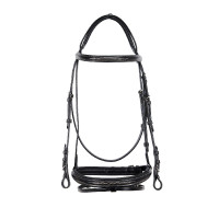 Englische Trense aus Leder mit Stickereien Deco Equestro Schwarz Englische Trense aus Leder mit Stickereien Deco Equestro Schwarz