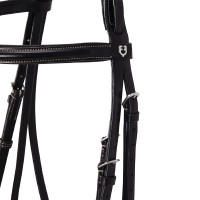 Englische Trense aus Leder mit Stickereien Deco Equestro Dunkelbraun