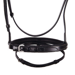 Englische Trense aus Leder mit Stickereien Deco Equestro Dunkelbraun