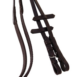 Englische Trense aus Leder mit Stickereien Deco Equestro Dunkelbraun