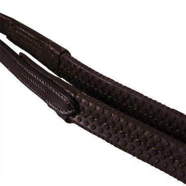 Englische Trense aus Leder mit Stickereien Deco Equestro Dunkelbraun
