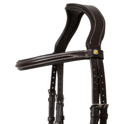 Erhöhte und gepolsterte anatomische Trense Equestro Dunkelbraun