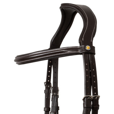 Erhöhte und gepolsterte anatomische Trense Equestro Dunkelbraun