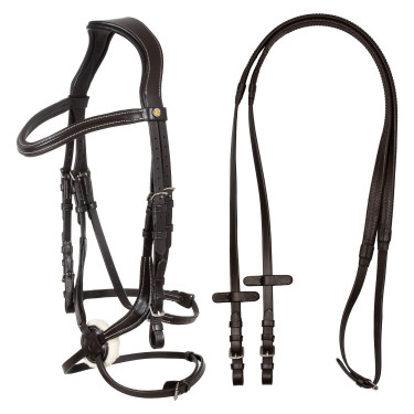 Anatomischer mexikanischer Lederzaum Equestro Dunkelbraun