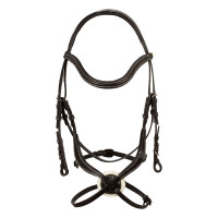 Anatomischer mexikanischer Lederzaum Equestro Dunkelbraun