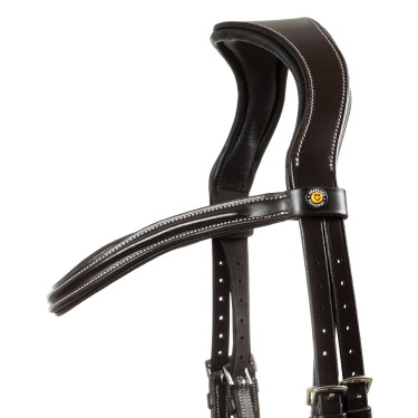 Anatomischer mexikanischer Lederzaum Equestro Dunkelbraun