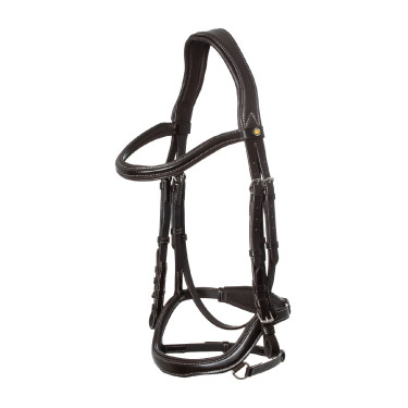 Anatomisches Micklem-Zaumzeug mit kontrastierenden Nähten Equestro Dunkelbraun