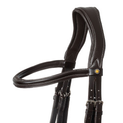 Anatomisches Micklem-Zaumzeug mit kontrastierenden Nähten Equestro Dunkelbraun