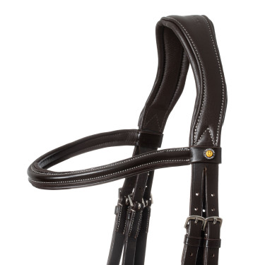 Anatomisches Micklem-Zaumzeug mit kontrastierenden Nähten Equestro Dunkelbraun