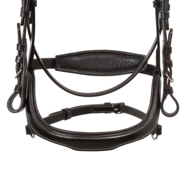 Anatomisches Micklem-Zaumzeug mit kontrastierenden Nähten Equestro Dunkelbraun