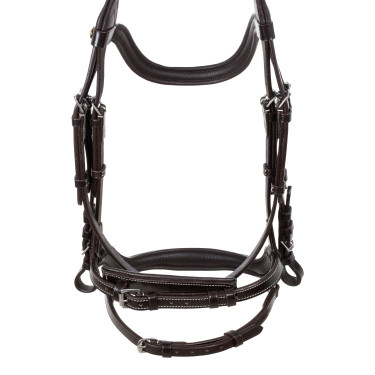 Anatomisches Micklem-Zaumzeug mit kontrastierenden Nähten Equestro Dunkelbraun
