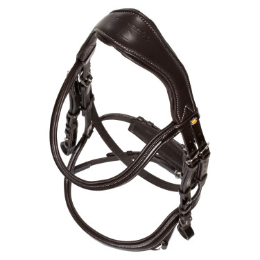 Anatomisches Micklem-Zaumzeug mit kontrastierenden Nähten Equestro Dunkelbraun