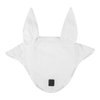 Bonnet anti-mouches en velours et tissu technique Equestro Blanc / blanc