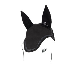 Fliegenhaube aus technischem Stretchstoff mit Logo der Elegance Equestro Kollektion Schwarz Fliegenhaube aus technischem Stretchstoff mit Logo der Elegance Equestro Kollektion Schwarz