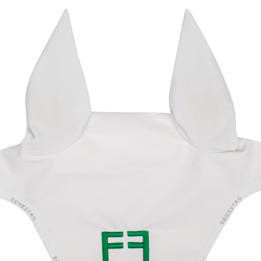 Fliegenhaube aus technischem Gewebe mit mehrfarbigem Equestro-Logo Weiß / Weiß / Patriotengrün Wei&szlig;