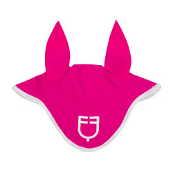 Fliegenhaube aus technischem Gewebe mit GP Equestro-Logo Fuchsia / Weiß Rosa