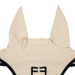 Fliegenhaube aus perforiertem Stoff mit Black Line Edition Equestro Logo Crème brulée Beige