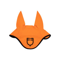 Bonnet anti-mouches en tissu perforé avec logo Black Line Edition Equestro Orange