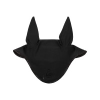 Fliegenhaube aus Lycra mit Silikonlogo Acavallo Schwarz / schwarz