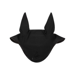 Fliegenhaube aus Lycra mit Silikonlogo Acavallo Schwarz / schwarz
