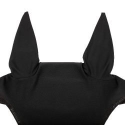 Fliegenhaube aus Lycra mit Silikonlogo Acavallo Schwarz / schwarz